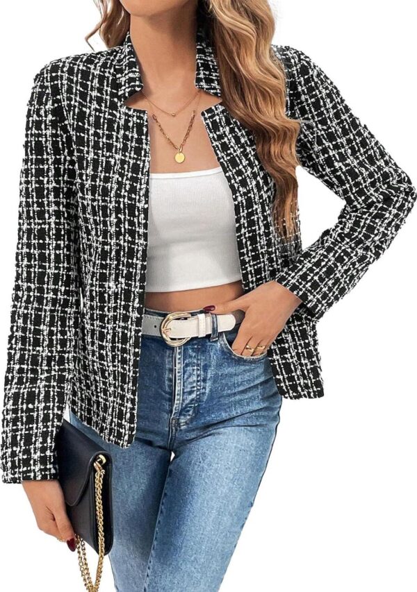 2024 Womens' Cardigan Blazers Notched Fully Lined Casual Fashion Elegant Work Office Jackets - Image 4