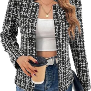 2024 Womens' Cardigan Blazers Notched Fully Lined Casual Fashion Elegant Work Office Jackets
