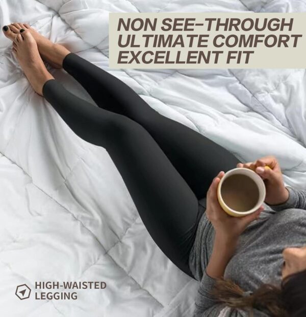 3 Pack Leggings for Women-No See-Through High Waisted Tummy Control Yoga Pants Workout Running Legging - Image 4