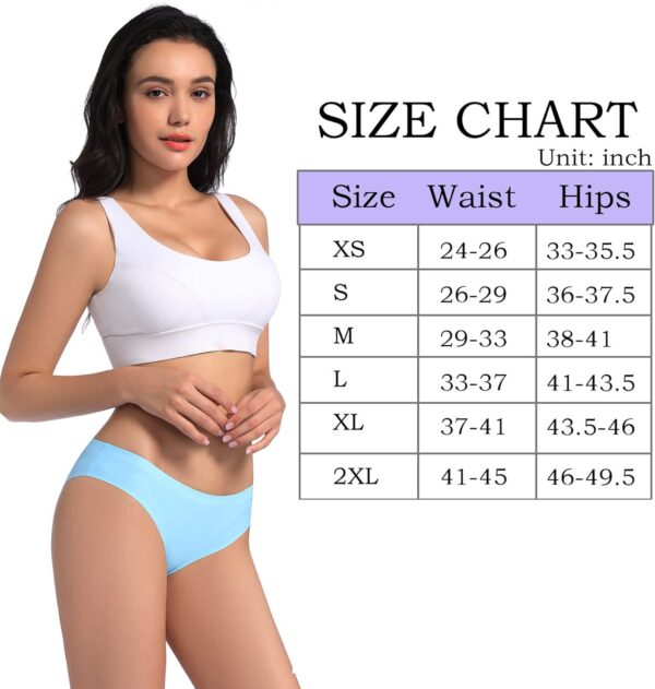 6 Pack Women's Invisible Seamless Bikini Underwear Half Back Coverage Panties - Image 4