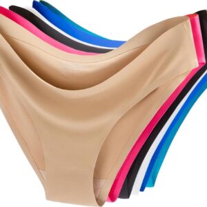 6 Pack Women's Invisible Seamless Bikini Underwear Half Back Coverage Panties
