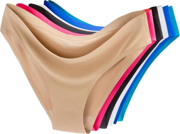 6 Pack Women's Invisible Seamless Bikini Underwear Half Back Coverage Panties