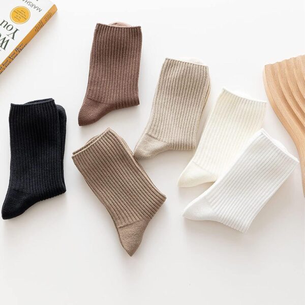 6 Pairs Japanese Aesthetic Cute Athletic Soft Socks for Women and Girls, Ankle Crew Stretch Neutral Socks - Image 6