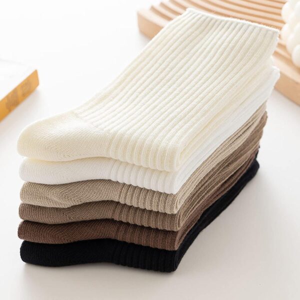 6 Pairs Japanese Aesthetic Cute Athletic Soft Socks for Women and Girls, Ankle Crew Stretch Neutral Socks - Image 3