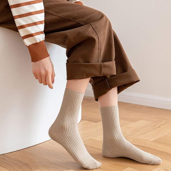 6 Pairs Japanese Aesthetic Cute Athletic Soft Socks for Women and Girls, Ankle Crew Stretch Neutral Socks - Image 5