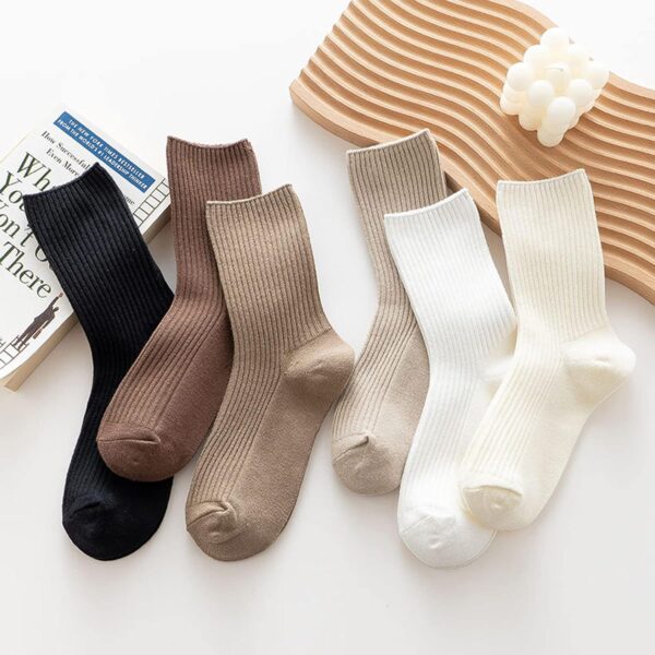 6 Pairs Japanese Aesthetic Cute Athletic Soft Socks for Women and Girls, Ankle Crew Stretch Neutral Socks - Image 7