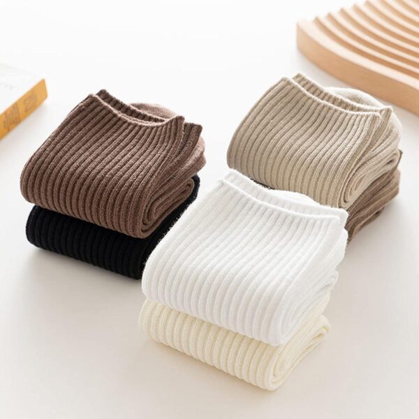 6 Pairs Japanese Aesthetic Cute Athletic Soft Socks for Women and Girls, Ankle Crew Stretch Neutral Socks - Image 4
