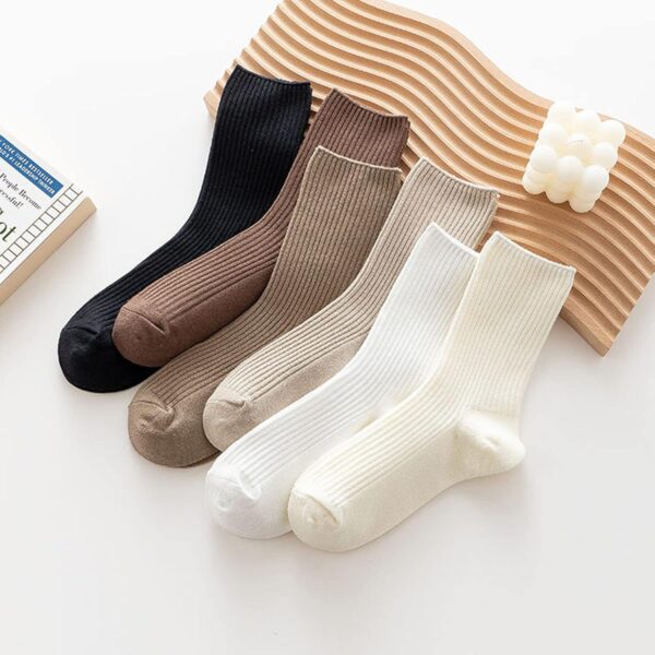 6 Pairs Japanese Aesthetic Cute Athletic Soft Socks for Women and Girls, Ankle Crew Stretch Neutral Socks - Image 2