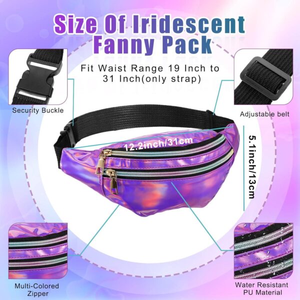 80s Women Neon Leg Warmers Set Holographic Fanny Pack Knit Leg Warmers Headband Wristbands for Yoga Running Hiking - Image 2