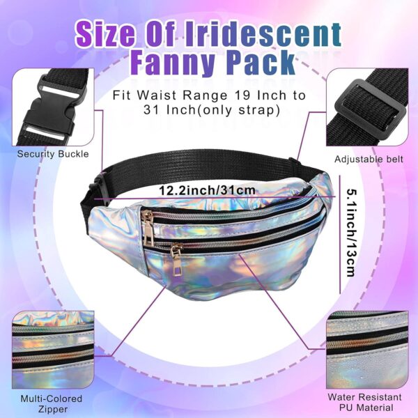 80s Women Neon Leg Warmers Set Holographic Fanny Pack Knit Leg Warmers Headband Wristbands for Yoga Running Hiking - Image 3