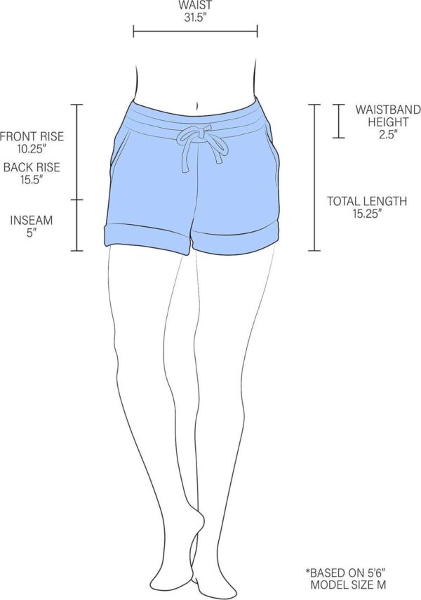 90 Degree By Reflex Soft Comfy Activewear Lounge Shorts with Pockets and Drawstring for Women - Image 7