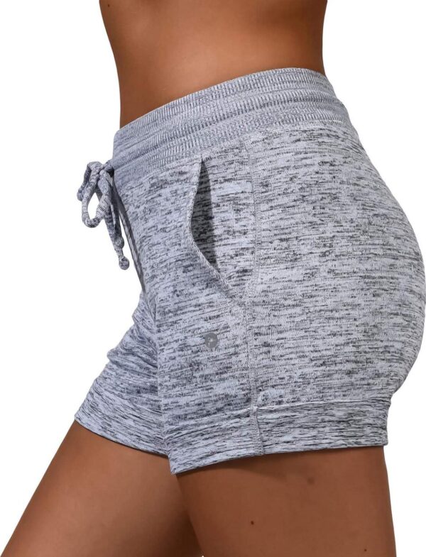 90 Degree By Reflex Soft Comfy Activewear Lounge Shorts with Pockets and Drawstring for Women - Image 3
