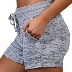 90 Degree By Reflex Soft Comfy Activewear Lounge Shorts with Pockets and Drawstring for Women