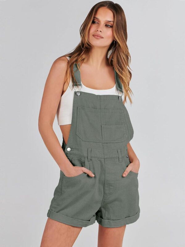ANRABESS Overalls for Women 2024 Summer Casual Loose Fit Adjustable Shorts Denim Overall Rompers Bib Jeans Shortalls Outfits - Image 8