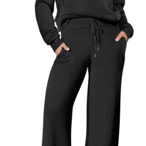 ANRABESS Women 2 Piece Outfits Sweatsuit Oversized Sweatshirt Sweatpants Tracksuit Sweat Lounge Matching Set 2024 Fall Trendy