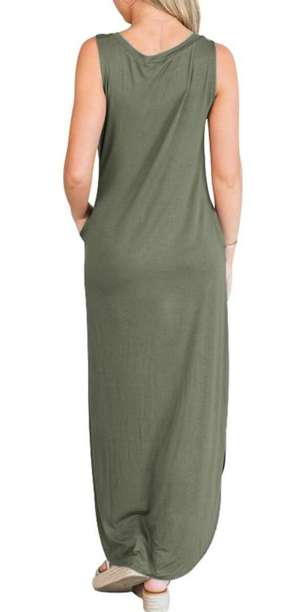 ANRABESS Women Casual Loose Sundress Sleeveless Split Maxi Long Beach Shirt Dress Travel Vacation 2024 Summer Outfits - Image 6