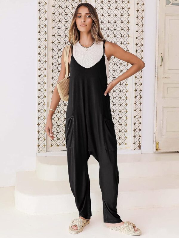 ANRABESS Women's Casual Loose Sleeveless Jumpsuits Spaghetti Strap Harem Long Pants Romper Overalls Summer Trendy Outfits - Image 7