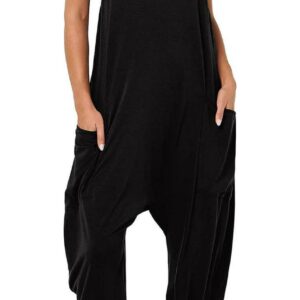 ANRABESS Women's Casual Loose Sleeveless Jumpsuits Spaghetti Strap Harem Long Pants Romper Overalls Summer Trendy Outfits