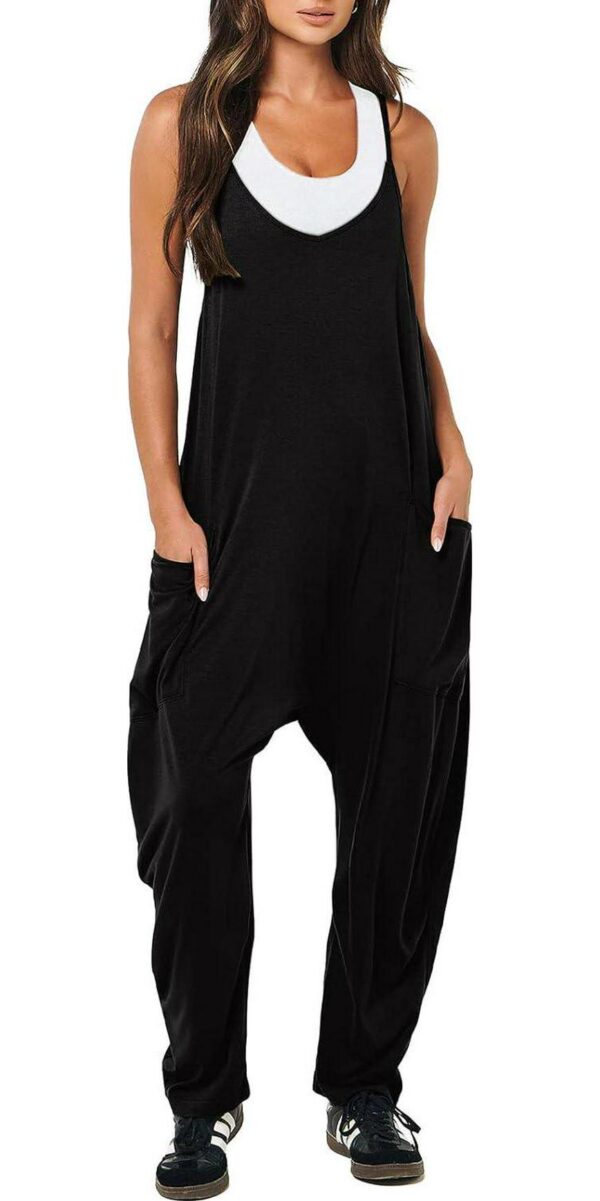 ANRABESS Women's Casual Loose Sleeveless Jumpsuits Spaghetti Strap Harem Long Pants Romper Overalls Summer Trendy Outfits