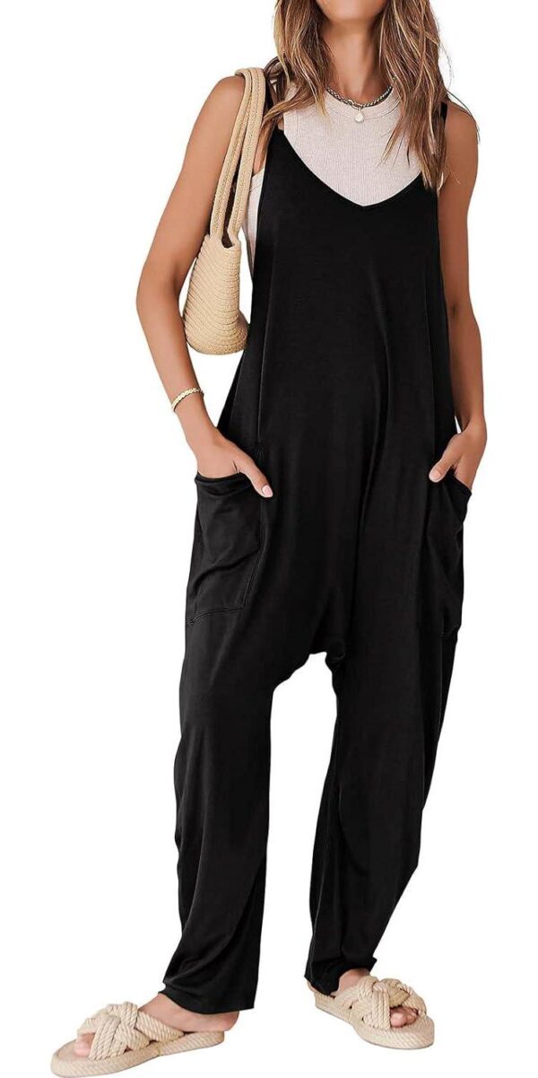 ANRABESS Women's Casual Loose Sleeveless Jumpsuits Spaghetti Strap Harem Long Pants Romper Overalls Summer Trendy Outfits - Image 9