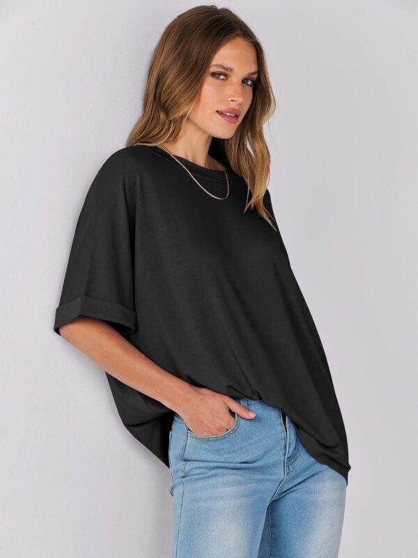 ANRABESS Women's Oversized T Shirts Short Sleeve Crewneck Summer Tops Casual Loose Basic Tee Shirts 2024 Trendy Clothes - Image 7