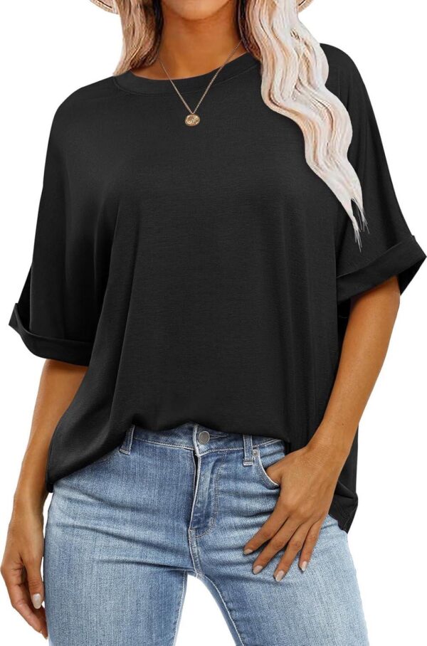 ANRABESS Women's Oversized T Shirts Short Sleeve Crewneck Summer Tops Casual Loose Basic Tee Shirts 2024 Trendy Clothes