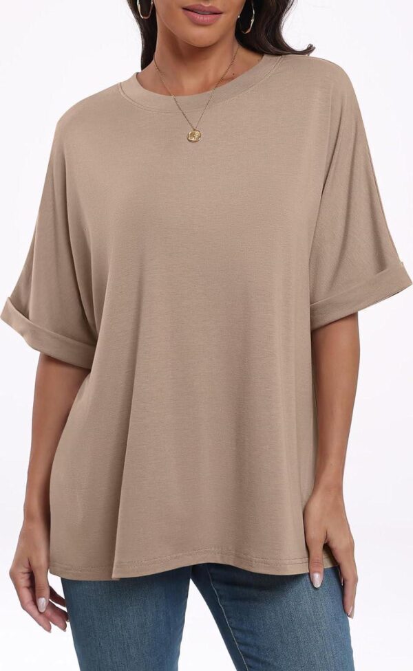 ANRABESS Women's Oversized T Shirts Short Sleeve Crewneck Summer Tops Casual Loose Basic Tee Shirts 2024 Trendy Clothes - Image 5