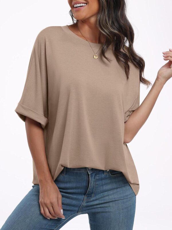 ANRABESS Women's Oversized T Shirts Short Sleeve Crewneck Summer Tops Casual Loose Basic Tee Shirts 2024 Trendy Clothes - Image 6
