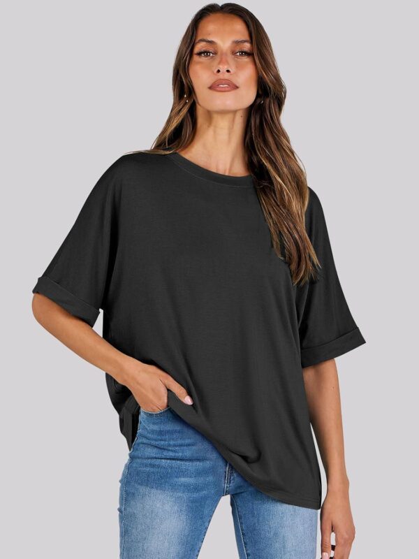 ANRABESS Women's Oversized T Shirts Short Sleeve Crewneck Summer Tops Casual Loose Basic Tee Shirts 2024 Trendy Clothes - Image 4
