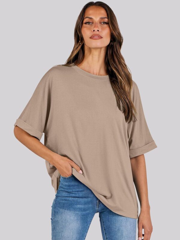 ANRABESS Women's Oversized T Shirts Short Sleeve Crewneck Summer Tops Casual Loose Basic Tee Shirts 2024 Trendy Clothes - Image 4