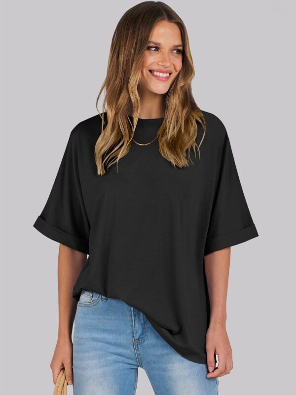 ANRABESS Women's Oversized T Shirts Short Sleeve Crewneck Summer Tops Casual Loose Basic Tee Shirts 2024 Trendy Clothes - Image 2