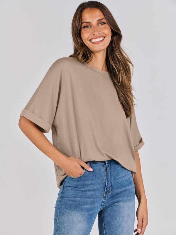 ANRABESS Women's Oversized T Shirts Short Sleeve Crewneck Summer Tops Casual Loose Basic Tee Shirts 2024 Trendy Clothes - Image 8