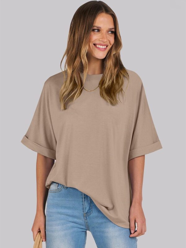 ANRABESS Women's Oversized T Shirts Short Sleeve Crewneck Summer Tops Casual Loose Basic Tee Shirts 2024 Trendy Clothes - Image 2