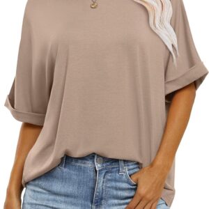 ANRABESS Women's Oversized T Shirts Short Sleeve Crewneck Summer Tops Casual Loose Basic Tee Shirts 2024 Trendy Clothes