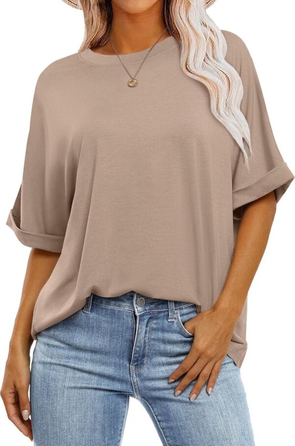 ANRABESS Women's Oversized T Shirts Short Sleeve Crewneck Summer Tops Casual Loose Basic Tee Shirts 2024 Trendy Clothes