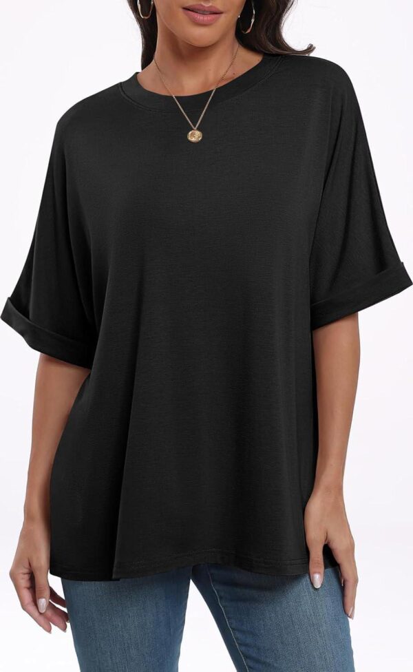 ANRABESS Women's Oversized T Shirts Short Sleeve Crewneck Summer Tops Casual Loose Basic Tee Shirts 2024 Trendy Clothes - Image 5