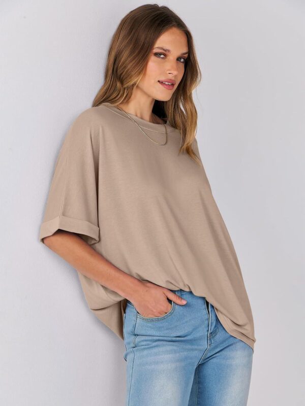 ANRABESS Women's Oversized T Shirts Short Sleeve Crewneck Summer Tops Casual Loose Basic Tee Shirts 2024 Trendy Clothes - Image 7