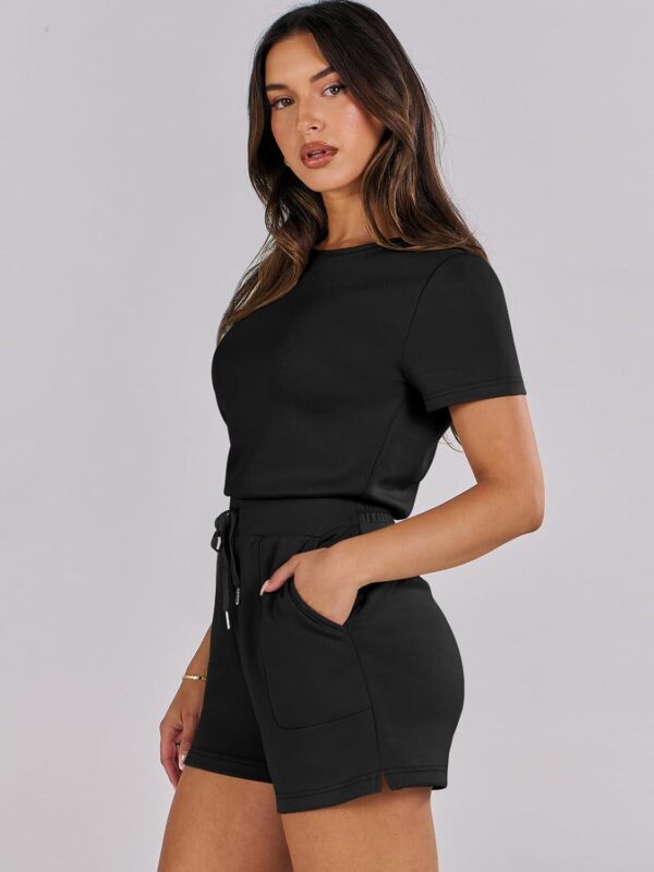 ANRABESS Women's Summer Casual Dressy Short Sleeve Tshirt One Piece Rompers Jumpsuit Beach Travel Vacation Outfits 2024 - Image 9