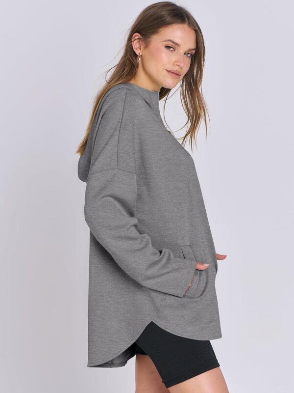 ANRABESS Womens Oversized Hoodie Sweatshirts Half Zip Sweaters Pullover 2024 Fall Tunic Top Trendy Teen Girls Preppy Clothes - Image 4
