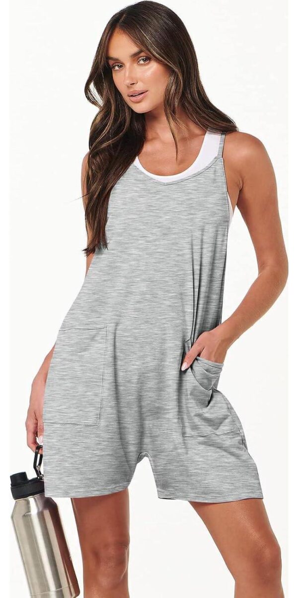 ANRABESS Womens Summer Casual Sleeveless Romper Loose Spaghetti Strap Shorts Overalls Jumpsuit with Pockets 2024 Clothes - Image 3