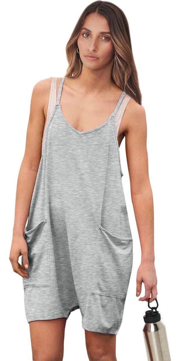 ANRABESS Womens Summer Casual Sleeveless Romper Loose Spaghetti Strap Shorts Overalls Jumpsuit with Pockets 2024 Clothes - Image 8