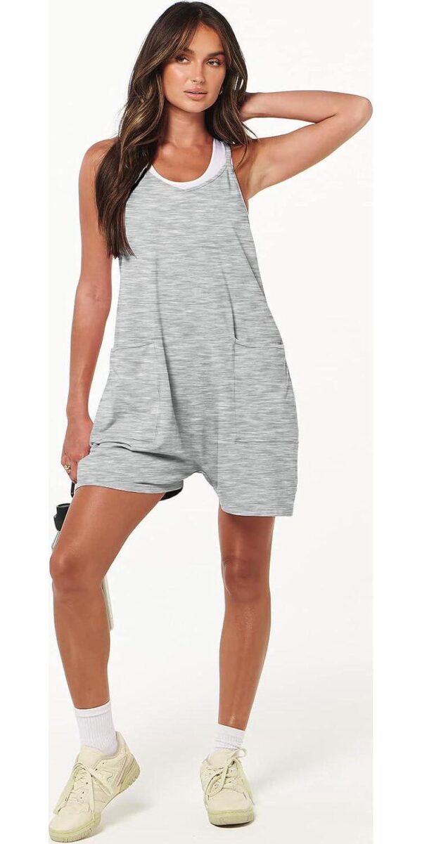ANRABESS Womens Summer Casual Sleeveless Romper Loose Spaghetti Strap Shorts Overalls Jumpsuit with Pockets 2024 Clothes - Image 2