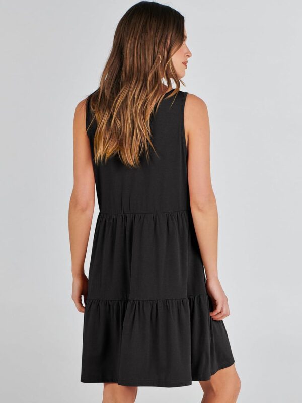 ANRABESS Womens Summer Casual Tank Dress Sleeveless V Neck T Shirt Sundress Flowy Tiered Swing Mini Beach Vacation Dresses - Image 6