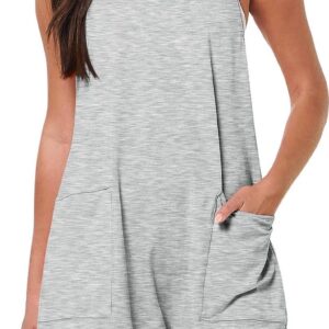 ANRABESS Womens Summer Casual Sleeveless Romper Loose Spaghetti Strap Shorts Overalls Jumpsuit with Pockets 2024 Clothes