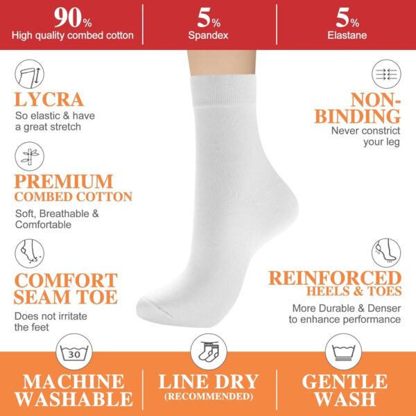 ATBITER Women's Thin Cotton Socks,Soft Cotton Bootie Socks Women Above Ankle Crew Socks (6-Pairs With gift box) - Image 3
