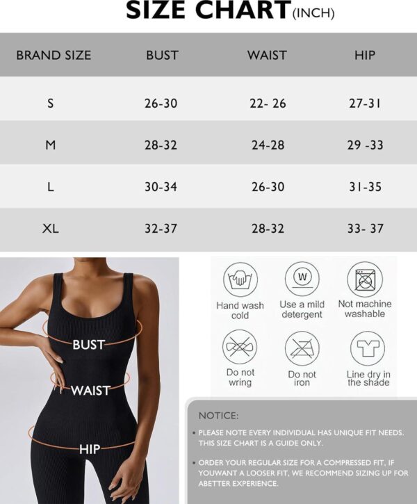AURUZA Jumpsuit for Women Workout Seamless Jumpsuits Yoga Ribbed One Piece Tank Tops Rompers Sleeveless Exercise Jumpsuits - Image 5