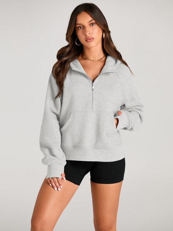 AUTOMET Half Zip Sweatshirts Cropped Hoodies Fleece Womens Quarter Zip Up Pullover Sweaters Fall Outfits 2024 Winter Clothes - Image 2