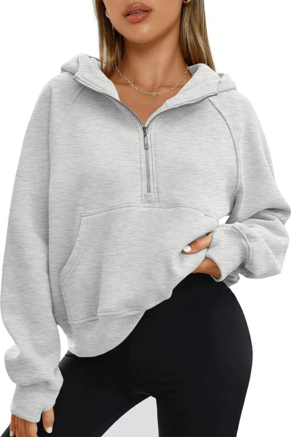 AUTOMET Half Zip Sweatshirts Cropped Hoodies Fleece Womens Quarter Zip Up Pullover Sweaters Fall Outfits 2024 Winter Clothes