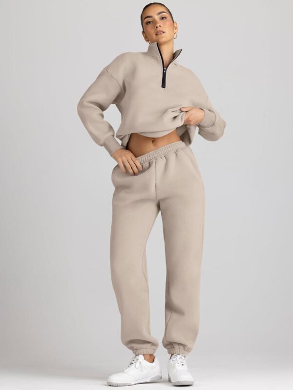 AUTOMET Womens 2 Piece Outfits Long Sleeve Sweatsuits Sets Half Zip Sweatshirts with Joggers Sweatpants - Image 3
