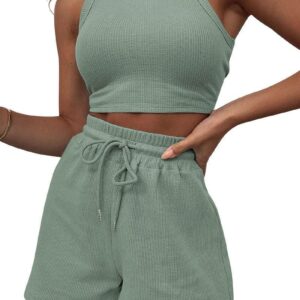 AUTOMET Womens 2 Piece Outfits Tracksuits Lounge Matching Sets Two Piece Linen Shorts Spring Tops 2024 Trendy Summer Clothes